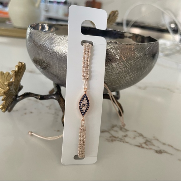 Beautiful Evil Eye Adjustable Bracelet in Champagne & Rose Gold! Brand New! - Picture 10 of 10
